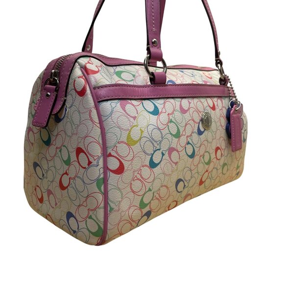 Coach Signature Tote with Pink and Multicolor Design - Picture 8 of 15